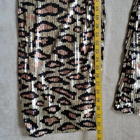 SHOW ME YOUR MUMU WOMEN'S CHEETAH SEQUIN GRETTA FLARE PANTS Size XXL NWT - Picture 7 of 10